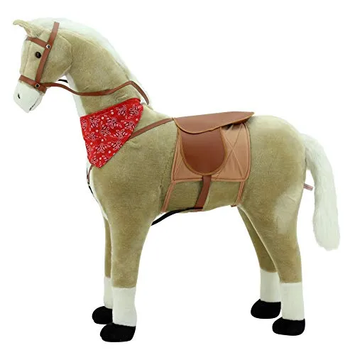 Sweety Toys Stehpferd Haflinger beige mit weißer Mähne - Stabiles Stehpferd aus antiallergischem Material, ideal für Kinder. Größe ca. 105 cm, Sitzhöhe ca. 75 cm – ein tolles Spielzeug für kleine Reiter!