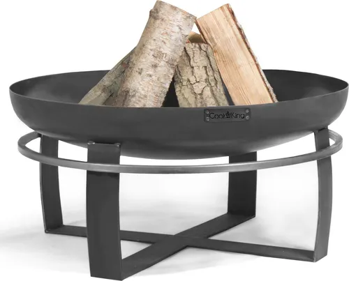 CookKing 111261 Feuerschale Viking 70cm - Grill und Feuerstelle für Garten, Terrasse oder Balkon. Hochwertige Verarbeitung aus 2mm Stahl, windgeschützte Form und umlaufender Tragegriff für einfaches Handling.