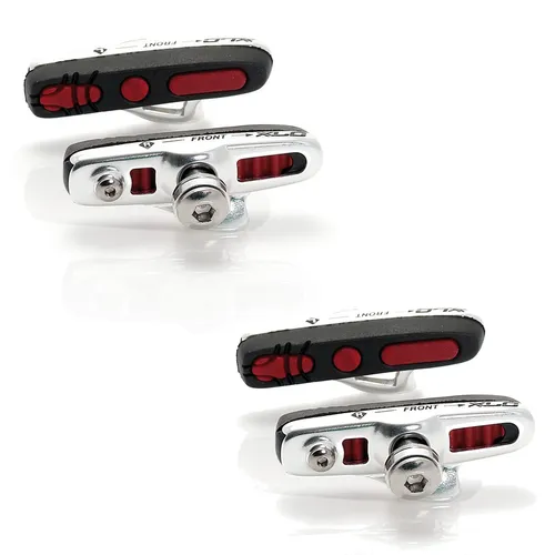 XLC Rennrad Road Bremsschuhe Cartridge BS-R04 55mm ABS silber/schwarz/rot 2 PAAR