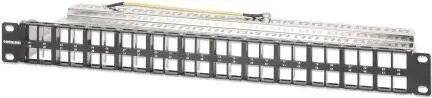 Intellinet Leeres Keystone-Patchpanel 1U - Zubehör für Server, 48 Ports, abgeschirmt und rackmontierbar für optimale Signalqualität und einfache Verkabelung.