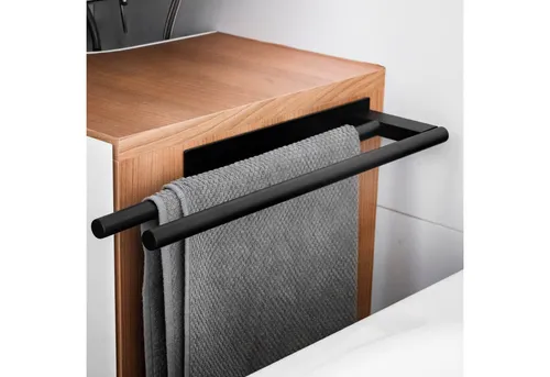 ELMOWO Handtuchhalter ohne Bohren aus Edelstahl für 2 Handtücher - Handtuchhaken, elegantes und platzsparendes Design für maximale Flexibilität – ideal für Bad, Küche oder Türen, einfach mit 3M-Klebefläche zu befestigen.