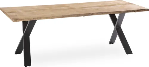 Niehoff Solid Tisch 220 - 280x95 cm - Gartentisch aus gebürstetem Teak, in eleganten Brauntönen, ideal für stilvolle Outdoor-Bereiche.