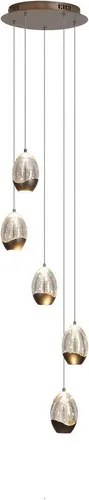 Searchlight Pendelleuchte Seeds Multi Drop Anhänger - Elegante Pendelleuchte mit vier Champagnergläsern und Latte-Metall-Endkappen. Ideal für moderne Wohnräume, sorgt für harmonische Beleuchtung und setzt stilvolle Akzente.