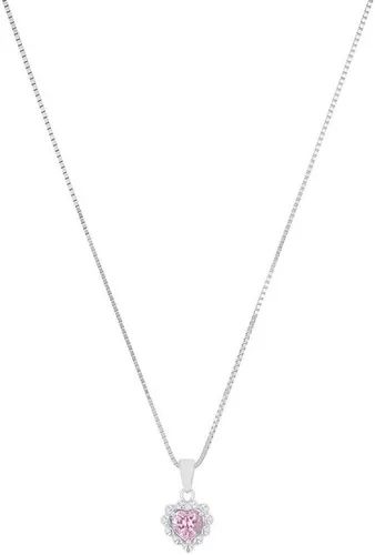Amor Kette mit Anhänger Herz 2021303 - Elegante Kette mit 14 mm Herzanhänger und funkelndem Zirkonia, ideal für jeden Tag und perfekt als Geschenk. Hochwertiger Federringverschluss für einfachen Tragekomfort.