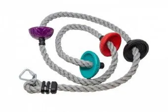 Slackers USA Ninja Rope - 2,5m UV-beständiges Kletterseil mit 4 Fußtritten, ideal für Ninja Lines und Spielplätze, max. Belastbarkeit 80 kg