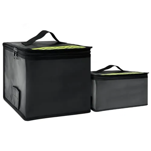 LEFHODA Lipo Safe Bag Feuerfeste-2 Stück, verbesserte Sechs Schichten, feuerbeständig bis 2000 °C – wasserdichte, explosionsgeschützte Drohnen Lithium-Batterie-Aufbewahrungsbox