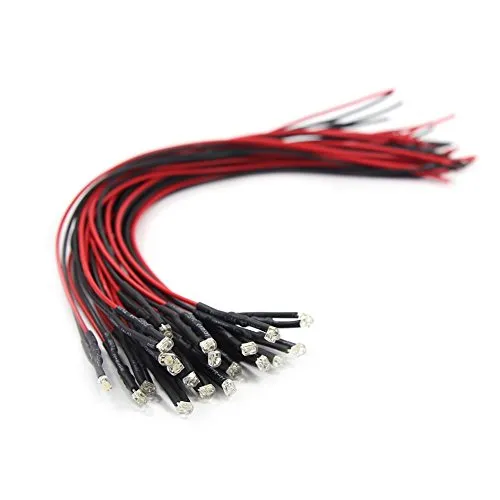 Evemodel 20Stk. 12V ~ 18V Vorverdrahtetes 1,8 mm warm weiße vorgelötet LED Neu L1218WM-20-EU