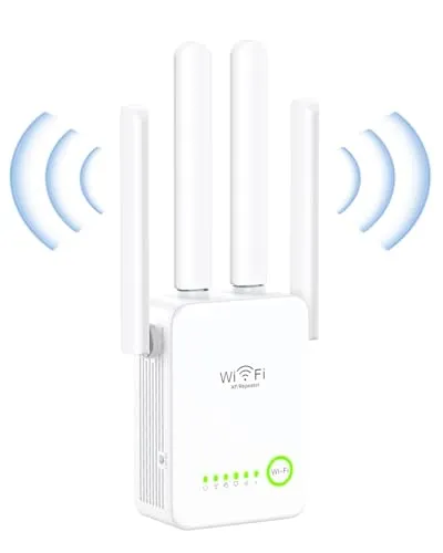 WLAN Verstärker,WLAN Repeater 300 Mbit/s,hohe Leistung mit 4 Antennen, WLAN Access Point,mit Repeater/AP-Modus,Verstärker mit Ethernet-Anschluss Signalverstärkung kompatibel mit Allen Modemroutern
