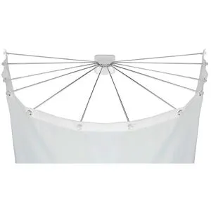 WENKO Duschschirm mit Edelstahl 12 Armen