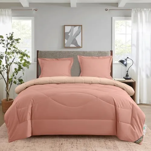 SLEEP COMFY 4 Jahreszeiten Bettdecke ohne Bezug 135x200cm Baumwolle & Mikrofaser Steppdecke + Kissenbezüge, Atmungsaktiv & Washbar, Oeko-TEX Zertifiziert