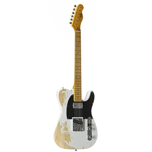 Fame SE Series TL E-Gitarre – Worn Out White - Gitarren: Klassisches TL-Design mit Ulme-Korpus und Ahorn-Hals für authentisches Spielgefühl. Vielseitige Tonabnehmer für klare Töne und kraftvolle Sounds.
