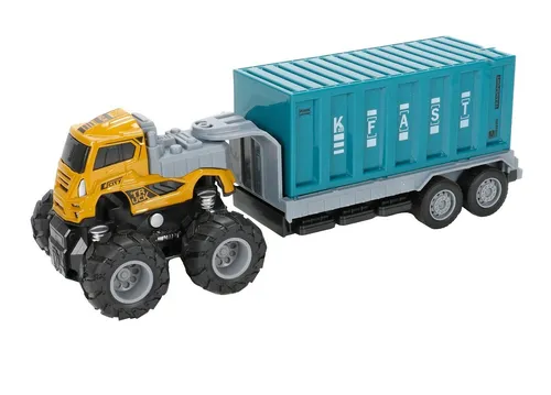 Bubble-Store Spielzeug-LKW Spielzeug LKW mit Anhänger, LKW mit Friktionsantrieb, Zugmaschine + Anhänger mit Container