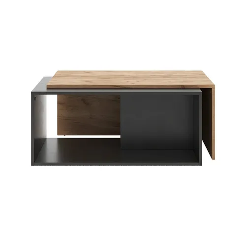 Vicco Couchtisch Paul, Anthrazit/Goldkraft Eiche, 90 x 48 cm - Moderner Couchtisch mit drehbarer Tischplatte für mehr Platz. Ideal für gemütliche Abende und gesellige Runden – ein funktionales Highlight für dein Wohnzimmer!