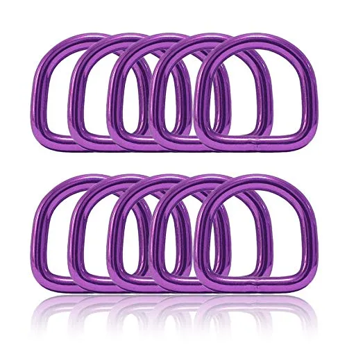 Ganzoo D - Ring aus Stahl, 10er Set, Innenmaß 21mm, Materialstärke 4mm, DIY Hunde-Halsband, nichtrostend, geschweißt, Ideal mit Paracord 550, Farbe violett