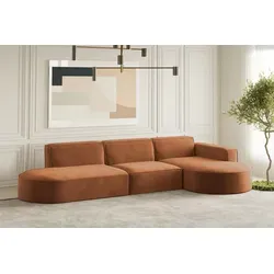 Ecksofa Designersofa PALMA in Ziegelrot in rot von Fun Möbel