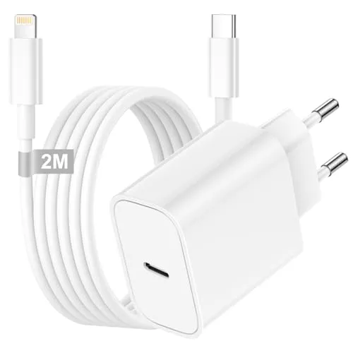 iPhone Ladekabel 2M mit USB C Ladegerät für Apple iPhone 14 13 12 11 Pro Max/Mini/XS/X/8/SE, 20W Schnellladegerät iPhone Ladegerät USB C Netzteil Stecker Adapter mit Ladekabel iPhone Schnellladekabel