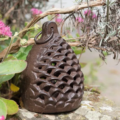 Windlicht als Kienapfel, Teelichthalter, Kiefernzapfen als Sturmlicht, wie Antik