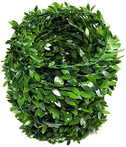 dancepandas 22,5 Meter Buchsgirlande Künstlichen buchsbaumgirlande blätter Girlande Efeu Laub Grün Blätter Fake Rebe