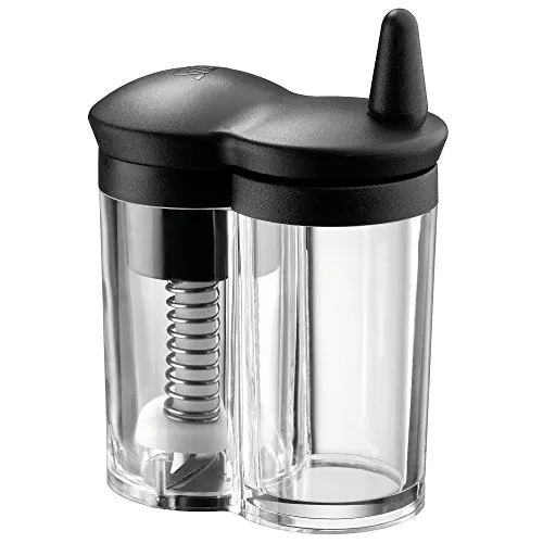 Silit Mulino Muskatmühle mit Reservebehälter, Reibe mit Behälter, Muskatnuss Mühle, Glas, Kunststoff, Muskatreibe