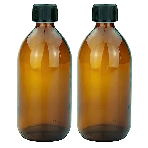 mikken 2 braune Glasflaschen 500 ml mit Schraubverschluss