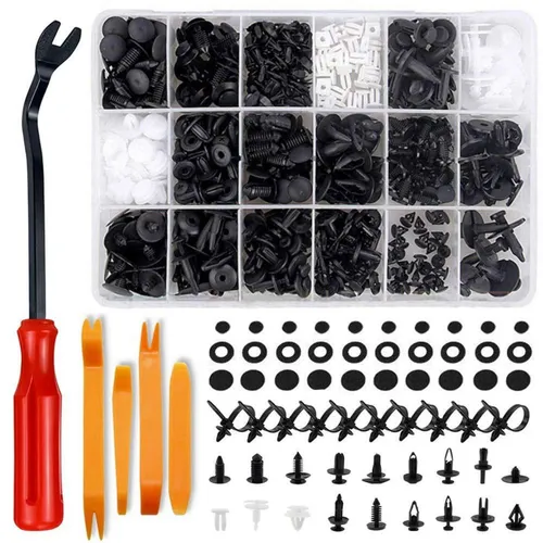 Auto Befestigungsclips 450 Stück Universal Nylonclips Set - Vielseitiges Clips-Set für die einfache Befestigung von Kabeln und Verkleidungen, ideal für Autos und Heimwerkerprojekte.