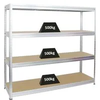PROREGAL Schwerlastregal Dino Extra Breit 450kg - Lagerregal mit robuster Stahlkonstruktion, 450 kg Traglast pro Fachboden und flexibler Höhenverstellung für optimale Nutzung in Werkstätten und Garagen.