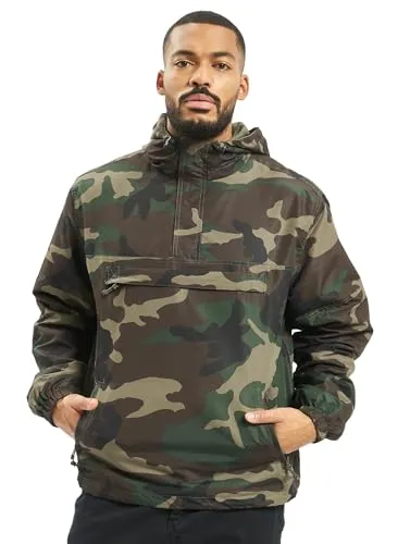 Brandit Herren Summer Pull Over Jacket - Funktionsjacke für den Sommer, wind- und wasserabweisend mit atmungsaktivem Mesh Innenfutter und praktischen Reißverschlusstaschen.