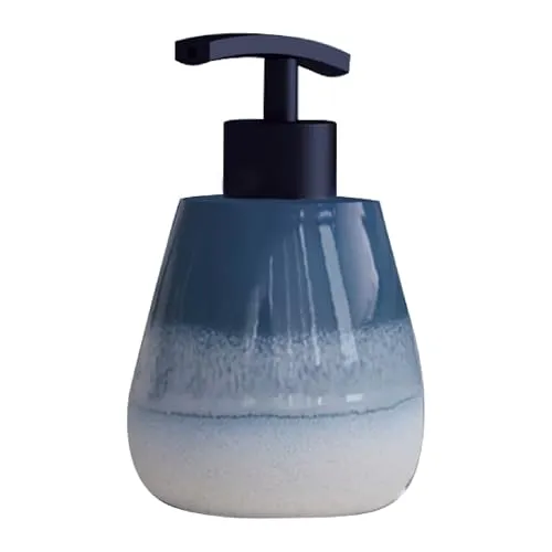 Gedy SHEJLA Seifenspender aus Keramik, Blau - Eleganter Seifenspender aus robuster Keramik, ideal für das Badezimmer. Mit praktischem Dosierventil aus Kunststoff für eine einfache Handhabung.