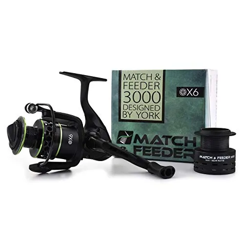 York Angelrolle Feederrolle Match&Feeder Weitwurfrolle Feederangeln Matchangeln (3000)