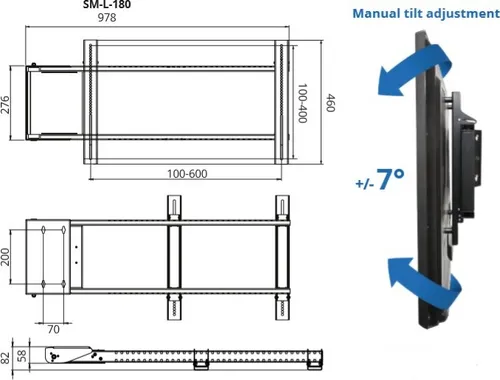 Motorisierte TV Wandhalterung PREMIUM-SM-L180-WiFi