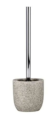 WENKO WC-Garnitur Puro Hellgrau - WC-Bürstenhalter, Polyresin, 11.2 x 37 x 9 cm, Hellgrau, 37 x 9 x 11.2 cm