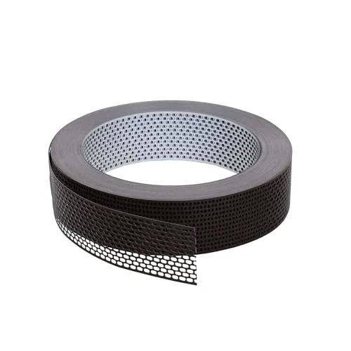 Fassadenprofile Traufgitter 60m x 80mm Weiß/Braun - Fassadenschutz mit effektivem Lüftungsband aus Aluminium für optimale Dachbelüftung und Schutz vor Kleintieren, korrosionsbeständig und einfach zu montieren.