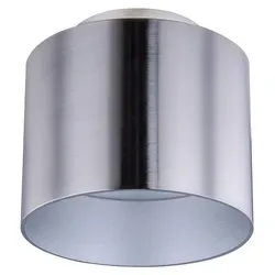 Moderne LED Deckenleuchte aus Aluminium, nickel-matt, 3 Lichtstufen