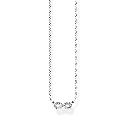 THOMAS SABO Damen Kette Infinity mit weißen Steinen - Elegante Damenkette aus 925 Sterlingsilber, ideal zum Kombinieren mit Charms und anderen Schmuckstücken. Perfektes Geschenk für jeden Anlass.