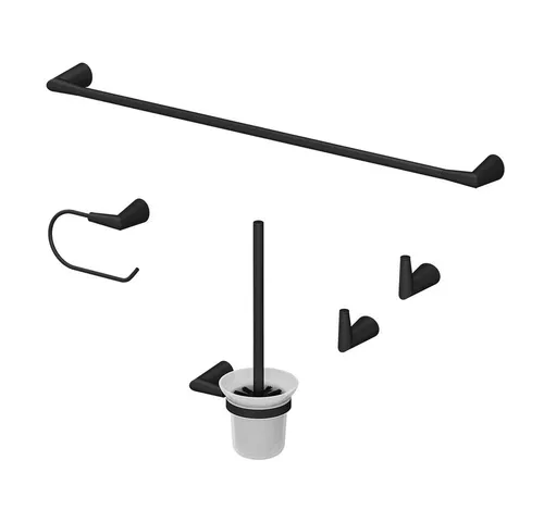 Produktbild Vicco Badzubehör-Set Tauri, Schwarz, 5-teilig