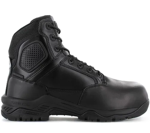 MAGNUM Strike Force 6.0 Leather S3 - Herren Sicherheitsstiefel - Arbeits- & Schutzkleidung mit wasserdichtem Design, EXOGEL-Knöchelschutz und rutschfester Michelin-Laufsohle für maximalen Komfort und Sicherheit.