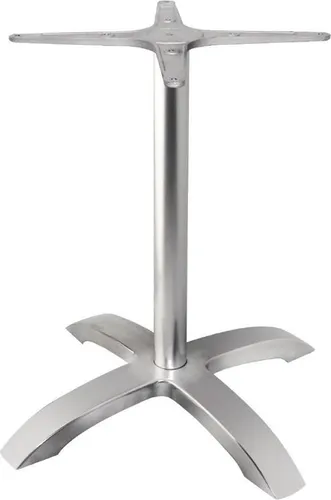 Bolero Tischfuß mit Fußkreuz gebürstetes Aluminium 68cm hoch