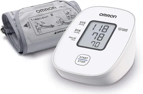 OMRON X2 Basic - Klinisch validiertes automatisches Oberarm-Blutdruckmessgerät, erkennt unregelmäßige Herzschläge und bietet einfache Einknopfbedienung