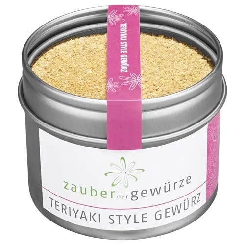 Zauber der Gewürze Teriyaki Style Gewürz – süß-würzige Teriyaki Gewürzmischung mit feinem Umami-Geschmack für Teriyaki Grill Gerichte, Fleisch, Fisch, Tofu, Gemüse und Wok, 75 g