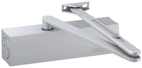 GEZE Türschließer TS 2000V Silber - Schließtechnik für einflügelige Türen bis 1100 mm, bietet eine einstellbare Schließkraft EN 2-4 für individuelle Anpassung.