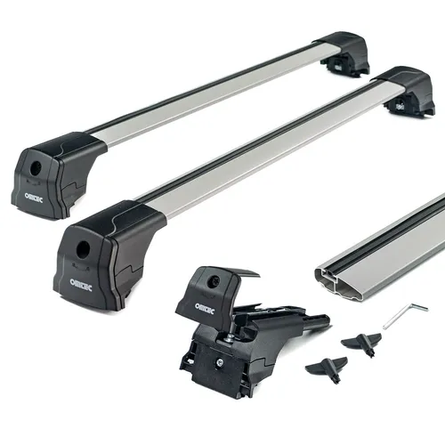 Hyundai Kona Dachträger Aluminium Silber 2017-2023 - Dachträger aus robustem Aluminium, abnehmbar und mit Anti-Diebstahlschloss. Ideal für den Hyundai Kona, maximale Traglast 75 kg, inklusive Montagezubehör.