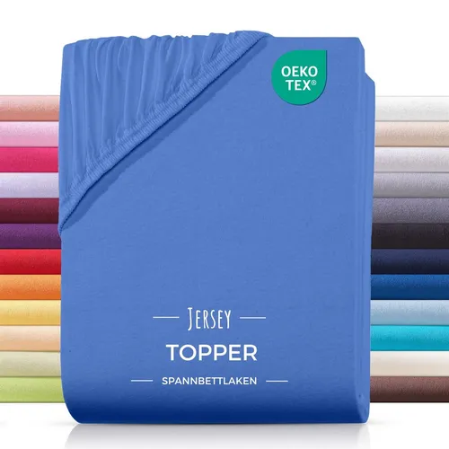 Carpe Sonno Spannbettlaken Topper Spannbetttuch Jersey 140x200 160x200 180x200 200x200 Baumwolle, Jersey, Gummizug: rundum, (1 Stück), Topper Spannbettlaken 200x200 für Matratzen bis 10cm Höhe