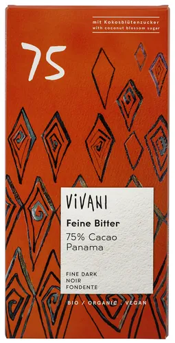 Vivani Feine Bitter 75%, gesüßt mit Kokosblütennektar 80g 1kg=37,38€
