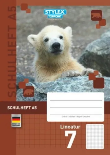 Stylex Schreibwaren Schulheft Schulheft DIN A5 Lineatur 7 kariert 7mm