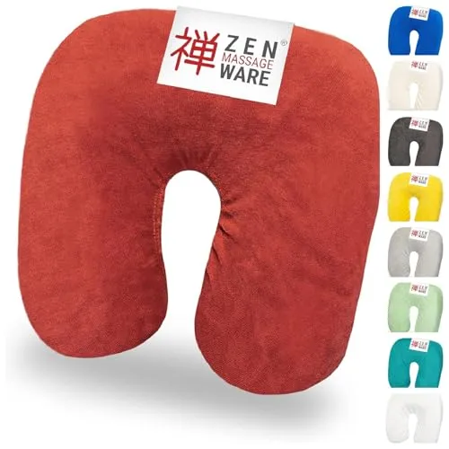 ZEN Massageliege Kopfteil Bezug für Kopfpolster von Kosmetik- & Therapieliegen, bei 60° waschbare & flauschige Frottee Spann- Kopfstützenbezüge für Nackenhörnchen aus Baumwolle, (Rot)
