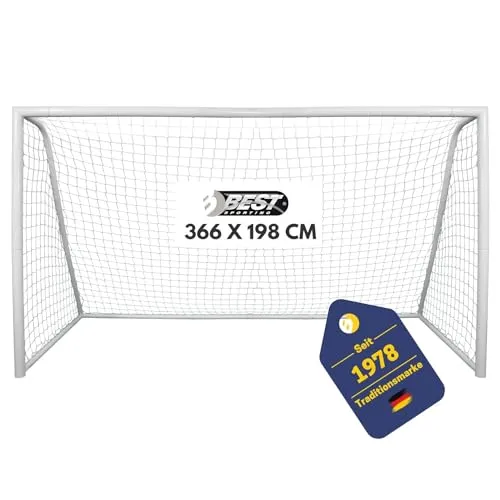 Best Sporting Fussballtor groß 366 x 198 x 152 cm - Robustes Fußballtor aus Metall mit einfachem Aufbau, ideal für den Garten. Wetterfest und stabil für unbeschwerten Spielspaß bei jedem Wetter.