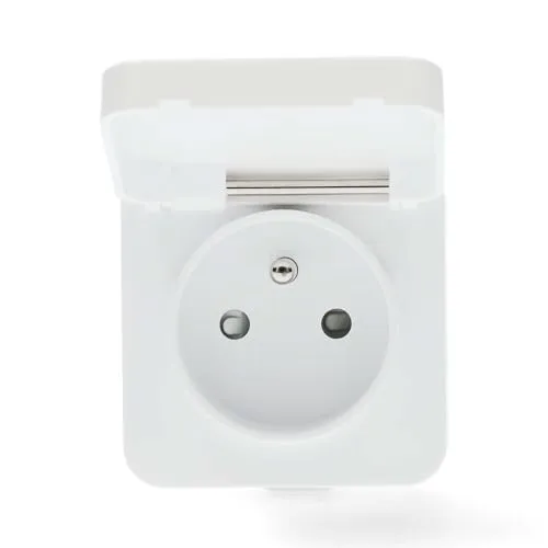 Nedis SmartLife Smart Stecker - Wi-Fi - IP44 - Leistungsmesser - 3680 W - Frankreich/Typ E (CEE 7/6) - 0-55 °C - Android/IOS - Grau/Weiss - 1 Stück