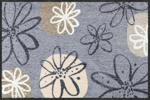 Erwin Müller Fußmatte Koblenz - Rutschhemmende Schmutzfangmatte mit Blumenmotiv - Hochwertige Fußmatte für Innen- und geschützten Außenbereich, robust und pflegeleicht. Mit rutschfester Gummirückseite und geeignet für Fußbodenheizung.