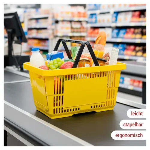Einkaufskorb gelb 22L ✅Tragekorb Verkaufskorb Kunststoffkorb Einkaufskörbe ✅ NEU