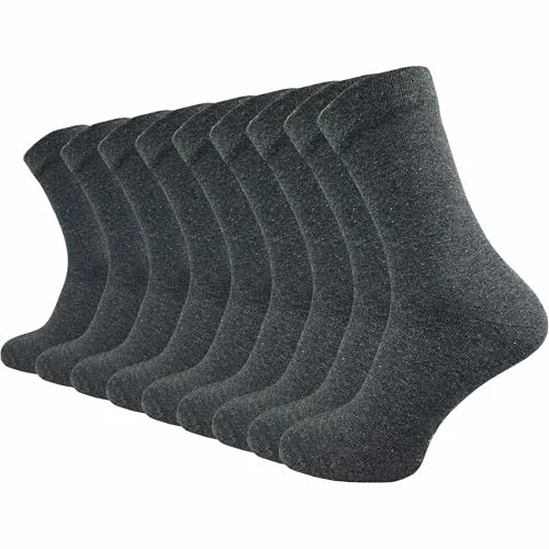 GAWILO Venensocken für Herren (9 Paar) | Nahtloser Komfort ohne Gummibund (39-42, grau) - Bequeme Herren-Venensocken ohne Gummibund, ideal für hohen Tragekomfort. Verstärkte Belastungszonen sorgen für Langlebigkeit. Ideal für empfindliche Füße und pflegeleicht bei 40 °C waschbar.